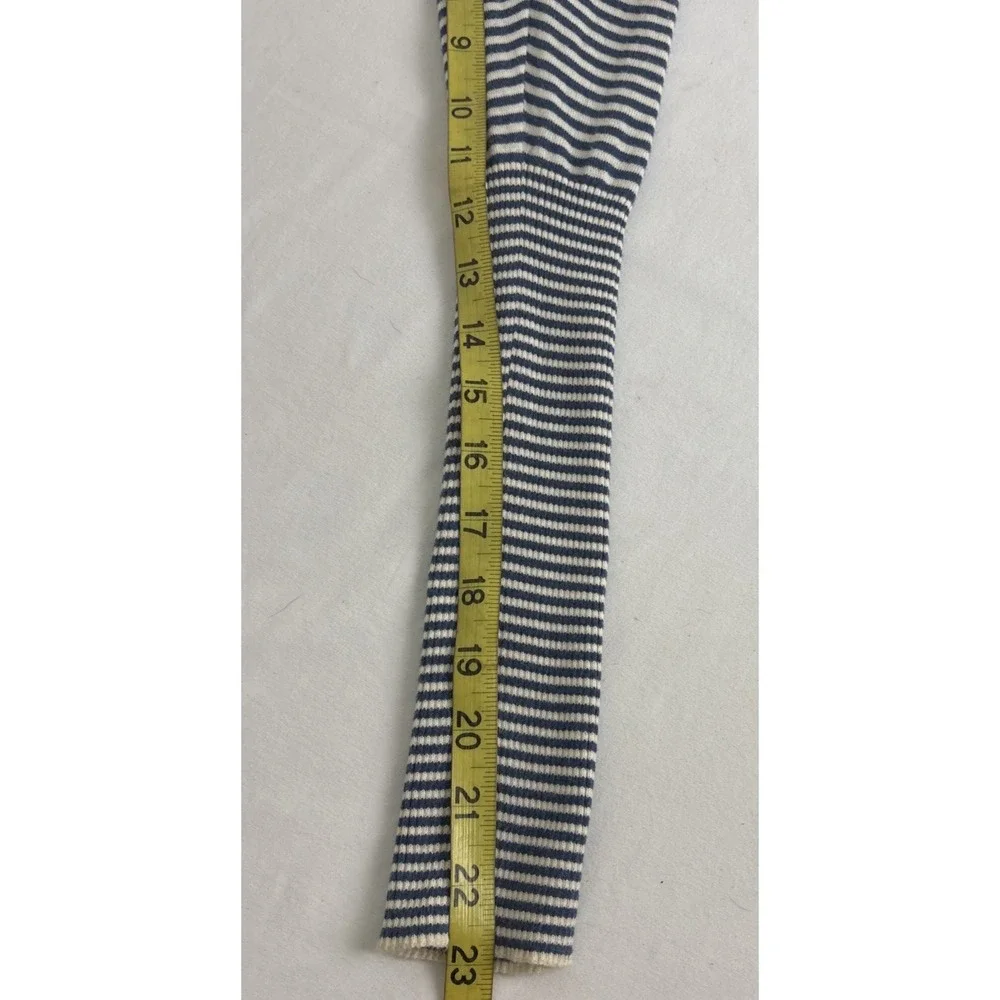 Free People Striped Open Cardigan Sweater Womens Small Lightweight Blue White